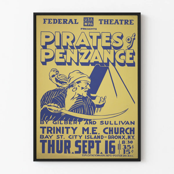 Vintage poster Pirates of Penzance - theater wanddecoratie