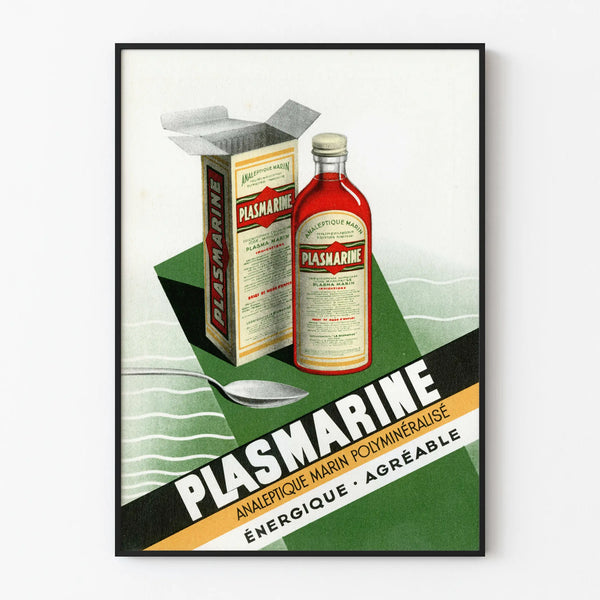 Vintage poster Plasmarine, retro medische muurdecoratie