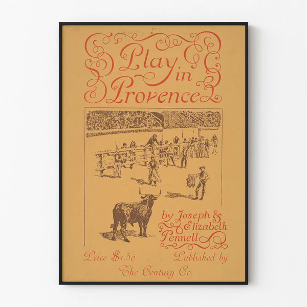 Vintage poster Play in Provence - Artistieke muurkleurdecoratie