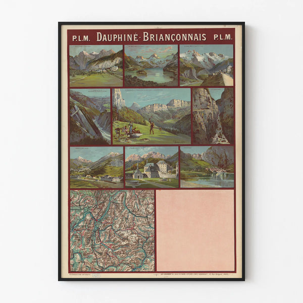 Vintage poster P.L.M. Dauphiné Briançonnais Alpen - Poster wanddecoratie berg