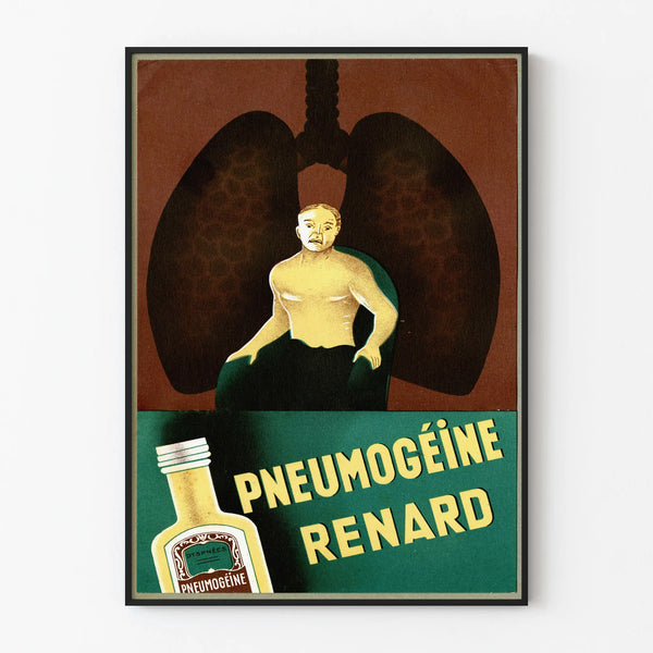 Vintage poster Pneumogéine Renard voor medische wanddecoratie