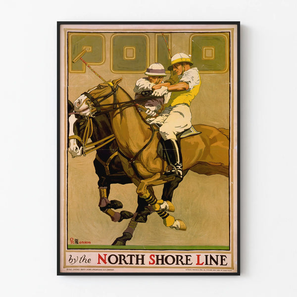 Vintage poster Polo door de North Shore Line - sportieve wanddecoratie