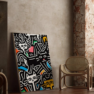 Pop Art Affiche - Gestileerde Katten