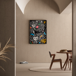 Pop Art Affiche - Gestileerde Katten