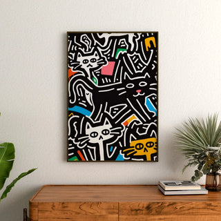 Pop Art Affiche - Gestileerde Katten