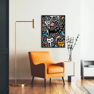 Pop Art Affiche - Gestileerde Katten