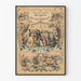 Vintage poster van traditionele dansen Pop Goes The Weasel en andere landelijke dansen