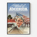 Poster Portret van Amerika met Amerikaanse vlag en historisch landschap