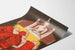 Decoratief poster van monniken in gebed en Boeddhabeeld