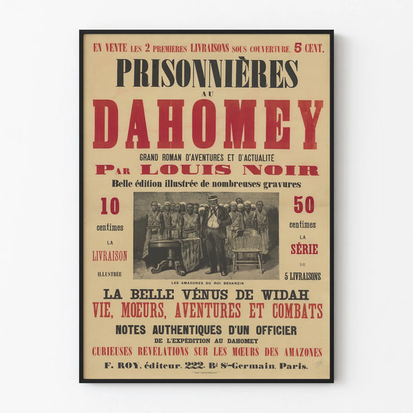 Vintage poster van gevangenen in Dahomey - Historische muursticker decoratie