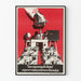 Vintage propagandaposter over manipulatie in communistische opvoeding