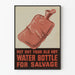 Vintage poster van oude warmwaterkruik recuperatie
