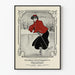 Vintage poster van schaatsen in inkt Queen City Half-Tone Zwart en Oosters Rood