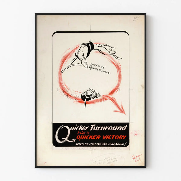 Vintage poster Quicker Turnround – Retro militaire muurdecoratie