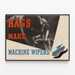 Vintage industriële poster Rags Make Machine Wipers — ingelijst kunstwerk aan de muur