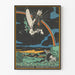 Vintage poster Hindernis Regenbogen met vliegtuig en regenboog