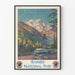 Vintage poster van Rainier National Park met Northern Pacific-trein