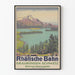Vintage poster Rhätische Bahn – Silsersee en Oberengadin in Zwitserland