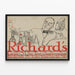 Vintage Richards Poster - Illustration of a Barman at the Shaker — framed artwork on a wall