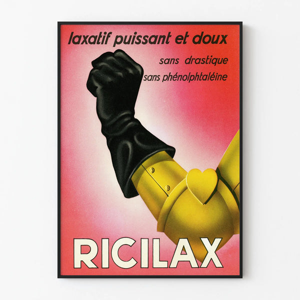 Vintage Ricilax poster voor muurdecoratie, krachtig en zacht