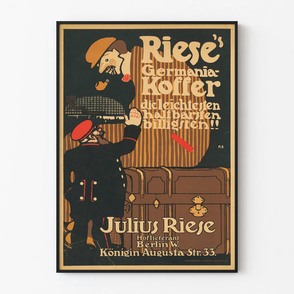 Vintage poster Riese Germania koffer - Retro wanddecoratie