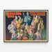 Vintage Poster of Ringling Bros Coterie of Frolicsome Laugh Makers — framed artwork on a wall