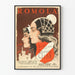 Vintage poster of Romola with female portraits and medieval castle