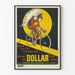 Vintage reclameposter voor fiets Dollar met inheemse fietser