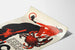 Vintage artistic poster AHIGA with red and black illustration