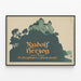 Vintage poster van kasteel en gotische typografie — ingelijst kunstwerk aan de muur