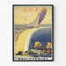 Vintage Shantung Spoorlijn Reigers - Natuurlijke en Reisdecoratie Poster