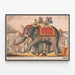 Vintage Circus Poster Elephant and Acrobats — framed artwork on a wall
