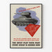 Vintage metal recycling poster for tank manufacturing