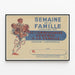 Vintage poster for Family Week by the General Commissariat for Family Affairs — framed artwork on a wall