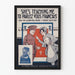Vintage poster over het onderwijzen van Frans met soldaat en jong meisje
