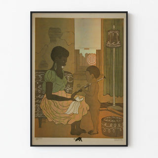 smiling-black-mother-with-child-holding-gun