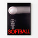 Vintage poster met dynamisch zwart en rood softball