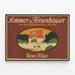 Vintage poster of summer and holiday houses — framed artwork on a wall