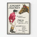 Vintage sportposter met jockey en paard