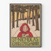 Vintage kerstposter met Sint Nicolaas en kind in rood jas