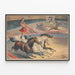 Vintage Poster of a Horse Rider Artist in a Circus Act — framed artwork on a wall