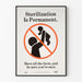 Vintage poster over permanente sterilisation en gezinsplanning