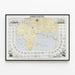 Decorative map of the maritime route Nieuwediep-Batavia with steamer and sailing ship — framed artwork on a wall