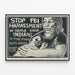 Poster Stop FBI Intimidatie Ogala Sioux Pine Ridge — ingelijst kunstwerk aan de muur