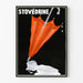Vintage poster parapluie Stovédine in rood en zwart