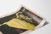 Vintage poster Sunday World met vrouw in gele jurk en fakkel