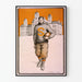 Vintage poster van een Amerikaanse voetbalspeler Syracuse University 1903