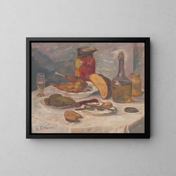 Still life at the banquet - Stefan Polkorb — framed artwork on a wall