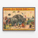 Poster Circus Elephants and Acrobats - Forepaugh & Sells Brothers Shows — framed artwork on a wall