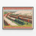 Vintage poster Barnum & Bailey Greatest Show on Earth, arrival of the four trains — framed artwork on a wall